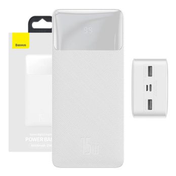 Powerbank Baseus Bipow 30000mAh, 2xUSB, USB-C, 15W (biały)