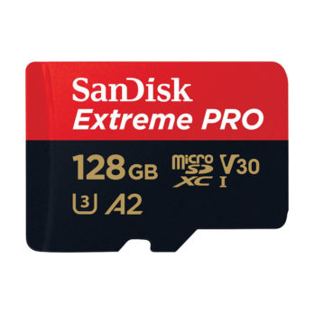 SanDisk Extreme PRO 128GB 200/90MB/s microSDXC A2 C10 V30 UHS-I U3 Drony / Kamery Sportowe + ADAPTER