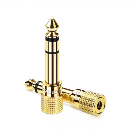 Adapter / przejściówka UGREEN 20503 z 6,5 mm jack na 3,5 mm mini jack (złota)
