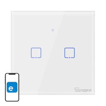 Dotykowy włącznik światła WiFi + RF 433 Sonoff T1 EU TX (2-kanałowy)