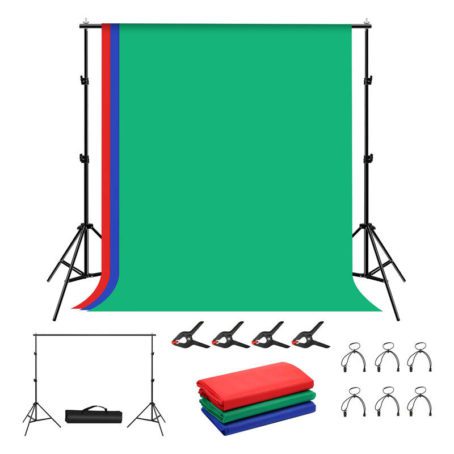 Zestaw/Statyw do mocowania tła fotograficznego Puluz 2x2m + tła fotograficzne 3 szt PKT5204