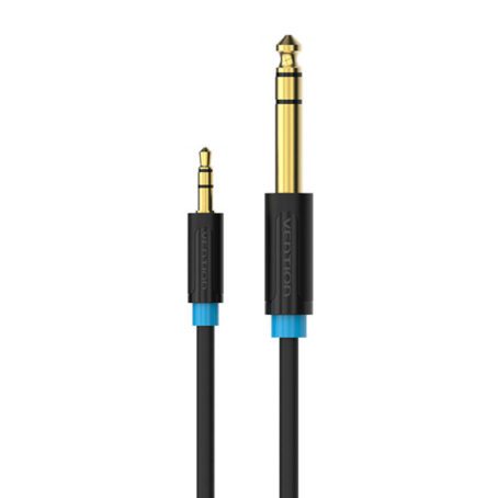 Kabel audio TRS 3,5mm na 6,35mm Vention BABBF 1m, czarny