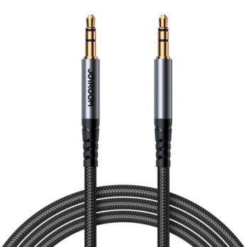 Kabel AUX Joyroom SY-A08 mini jack 3.5mm do mini jack 3.5mm, oplot, 1.2m (czarny)