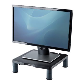 Fellowes podstawa pod monitor, grafitowa, Zakres regulacji wysokości 50 – 100 mm, Maksymalna wielkość ekranu 53,3 cm (21″).