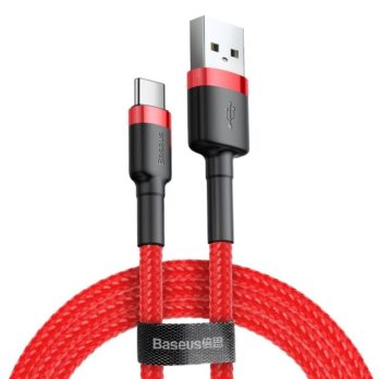 Kabel Baseus Cafule CATKLF-C09 (USB 2.0 – USB typu C ; 2m; kolor czarno-czerwony)