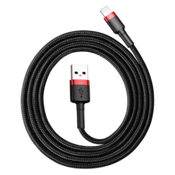 Kabel Baseus CALKLF-C19 (Lightning M – USB 2.0 M; 2m; kolor czarno-czerwony)