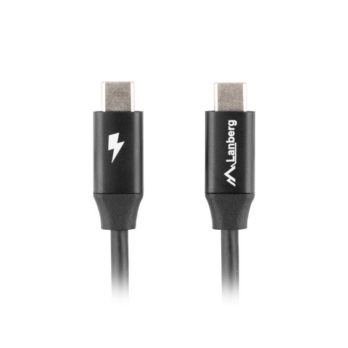 LANBERG KABEL USB-C 2.0 M/M 1M PREMIUM QC 4.0 POWER DELIVERY 60W CZARNY CA-CMCM-40CU-0010-BK