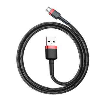 Kabel Baseus cafule CAMKLF-C91 (USB M – Micro USB M; 2m; kolor czarno-czerwony)