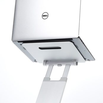 POUT Eyes3 Lift – Aluminiowa teleskopowa podstawka pod laptopa, kolor srebrno-szary