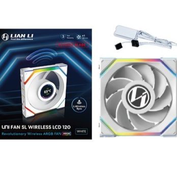 Lian Li UNI FAN SL Wireless LCD 120 Reverse Blade Obudowa komputera Wentylator 12 cm Biały 1 szt.