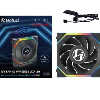 Lian Li UNI FAN SL Wireless LCD 120 Reverse Blade Obudowa komputera Wentylator 12 cm Czarny 1 szt.