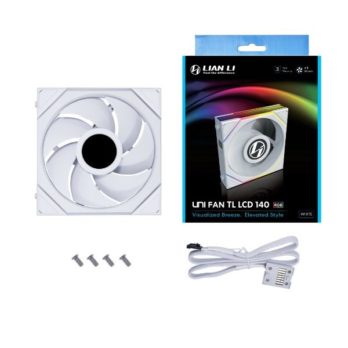 Lian Li UNI FAN TL LCD Series Wentylator – 140mm, biały