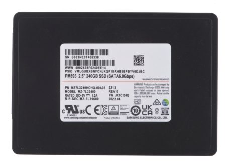 Dysk SSD Samsung PM893 240GB SATA 2.5" MZ7L3240HCHQ-00A07 (DWPD 1)