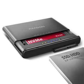 Axagon ADSA-CC USB-C 10Gbps – NVMe M.2 SSD & SATA 2.5/3.5 SSD/HDD CLONE MASTER 2 – Digital/Daten – NVMe USB 3.2 Gen 2 (3.1 Gen 2) Type-C Czarny