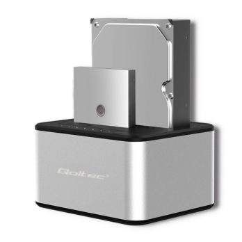 QOLTEC STACJA DOKUJĄCA DYSKÓW 2XHDD/SSD 2.5″/3.5″ SATA | USB 3.0 | KLONOWANIE
