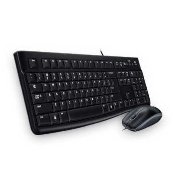 Logitech Desktop MK120 klawiatura Dołączona myszka Biuro USB Rosyjski Czarny