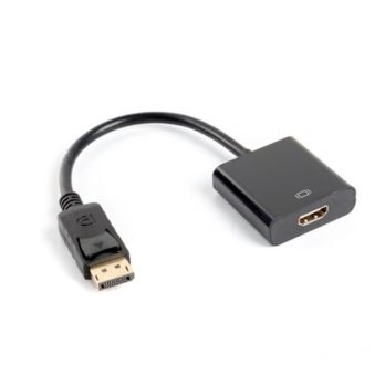 Adapter Lanberg AD-0009-BK (DisplayPort M – HDMI F; 0,10m; kolor czarny)