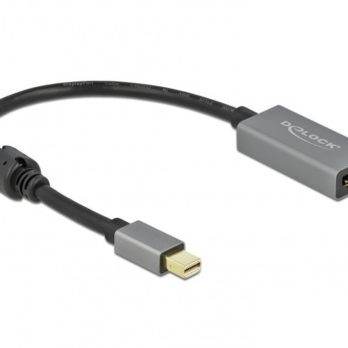 DeLOCK 66570 adapter kablowy 0,2 m Mini DisplayPort HDMI Typu A (Standard) Czarny, Szary