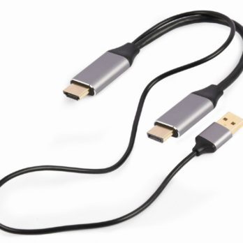 GEMBIRD AKTYWNY KONWERTER SYGNAŁU HDMI 4K NA DISPLAYPORT 2M, CZARNY