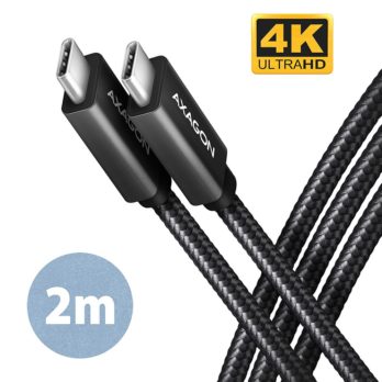 AXAGON BUCM32-CM20AB USB-C 3.2 Gen 2 do USB-C 3.2 Gen 2, czarny – 2m