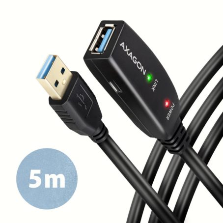 Axagon ADR-305 USB 3.2 Gen 1 A-M -> A-F active extension/repeater cable 5m - Kabel - Digital/Daten kabel USB USB 3.2 Gen 1 (3.1 Gen 1) USB A Czarny