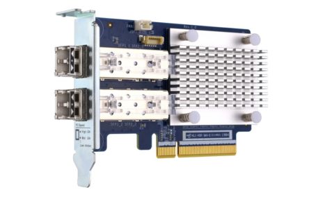 Qnap QXP-16G2FC, 2x 16Gb Gen 5 Fibre Channel card with SFP+ transceivers(2x 16Gb LC SR), PCIe Gen3 x8, Low profile, up to 125 meters , supported on Qnap QTS & QTS Hero