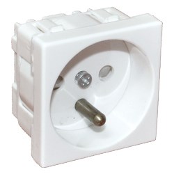 ALANTEC Gniazdo elektryczne 45×45, białe – 2P+Z