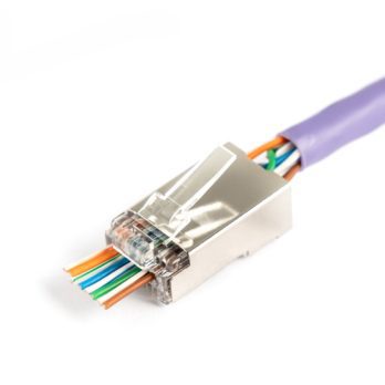 Wtyk RJ45 (8P8C) przelotowy, kat.5e, ekranowany, AWG 26-24, opakowanie 100 szt.