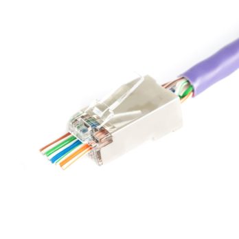 Wtyk RJ45 (8P8C) przelotowy, kat.6, ekranowany, AWG 26-24, opakowanie 100 szt.