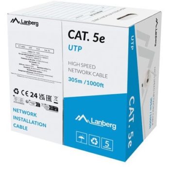 Lanberg LCU5-15CC-0305-S kabel sieciowy Szary 305 m Cat.5/Cat.5e U/UTP (UTP)