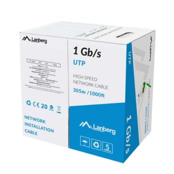 LANBERG KABEL UTP 1GB/S 305M DRUT CCA ZIELONY LCU6-10CC-0305-G