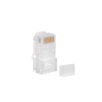 LANBERG WTYK SIECIOWY RJ45 (8P8C) KAT.6 UTP (100SZT) Z PROWADNICĄ DO LINKI I DRUTU