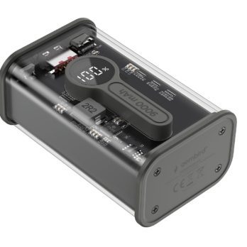 Gembird PB09-TQC3-01 Transparentny power bank QC3.0 z szybkim ładowaniem, 9000 mAh, czarny