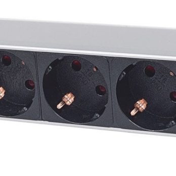 Intellinet 714037 rozdzielacz zasilania PDU 8 x gniazdo sieciowe 1U Aluminium, Czarny