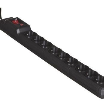 Listwa przeciwprzepięciowa Activejet COMBO 9gn/3m/cz (10A; 2300W) 3m; kolor czarny