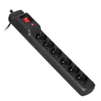 Listwa przeciwprzepięciowa Activejet COMBO 6gn/3m/cz (10A; 2300W) 3m; kolor czarny