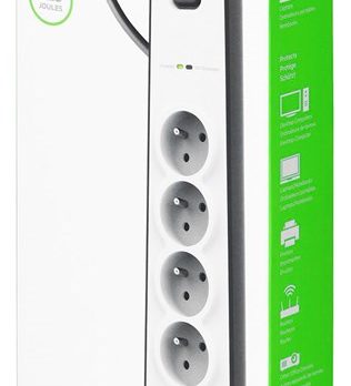 Listwa zasilająca Belkin Power Surge 4-PORT + 2xUSB-A 2.4A 525J 2m Grey/White