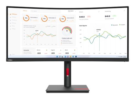 Lenovo ThinkVision T34w-30 LED display 86,4 cm (34") 3440 x 1440 px Wide Quad HD Czarny