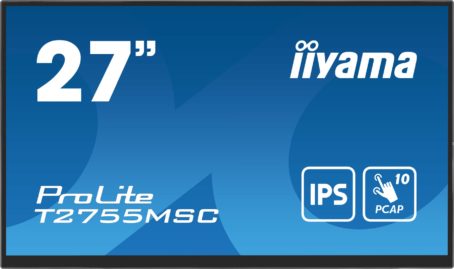 iiyama ProLite T2755MSC-B1 monitor komputerowy 68,6 cm (27") 1920 x 1080 px Full HD LED Ekran dotykowy Blad Czarny
