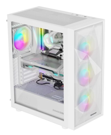 OBUDOWA GENESIS DIAXID 605 ARGB MIDI TOWER Z OKNEM USB-C BIAŁA