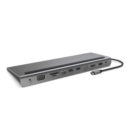 Hub Belkin Connect USB-C 11-in-1 Multiport Dock 1x4k HDMI/1xDisplayPort/1xVGA/3xUSB-A/1xUSB-C PD/1xRJ45 Gigabit/1xSD Card reader/1xMicroSD Card reader/1xAudio Grey