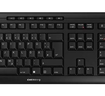 CHERRY Stream Desktop klawiatura Dołączona myszka Biuro RF Wireless QWERTZ Niemiecki Czarny