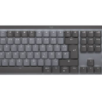 Logitech MX Mechanical klawiatura Biuro RF Wireless + Bluetooth QWERTZ Niemiecki Grafitowy, Szary
