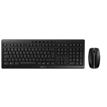 CHERRY Stream Desktop klawiatura Dołączona myszka Biuro RF Wireless QWERTZ Swiss Czarny