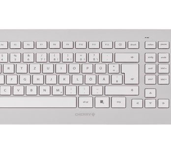 CHERRY DW 8000 klawiatura Dołączona myszka Biuro RF Wireless Swiss Srebrny, Biały