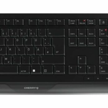 CHERRY JD-7000DE-2 klawiatura Dołączona myszka Dom/Biuro RF Wireless QWERTZ Niemiecki Czarny