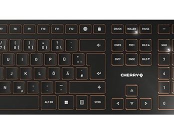 CHERRY DW 9100 SLIM klawiatura Dołączona myszka Uniwersalne RF Wireless + Bluetooth QWERTZ Niemiecki Czarny