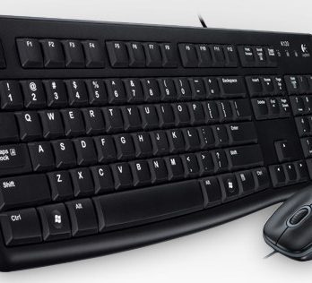 Logitech Desktop MK120 klawiatura Dołączona myszka USB AZERTY Francuski Czarny