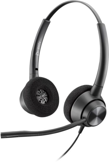 Przewodowa Opaska na głowę POLY EncorePro 320 z Quick Disconnect Binaural Headset TAA Przewodowa Opaska na głowę Biuro/centrum telefoniczne USB Typu-A Czarny
