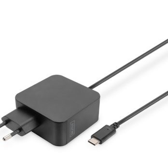 Ładowarka sieciowa zasilacz 1x USB-C PD 3.0 max. 65W zintegrowany kabel 1,2m czarna